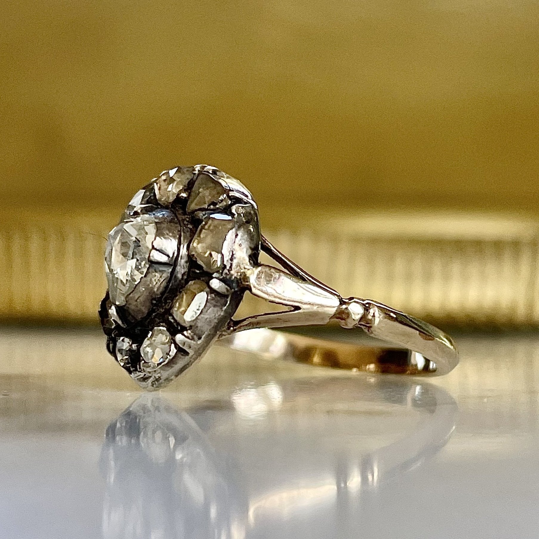 Antique Georgian Diamond solitaire ring, White and black enamel, 18th –  StolenAttic